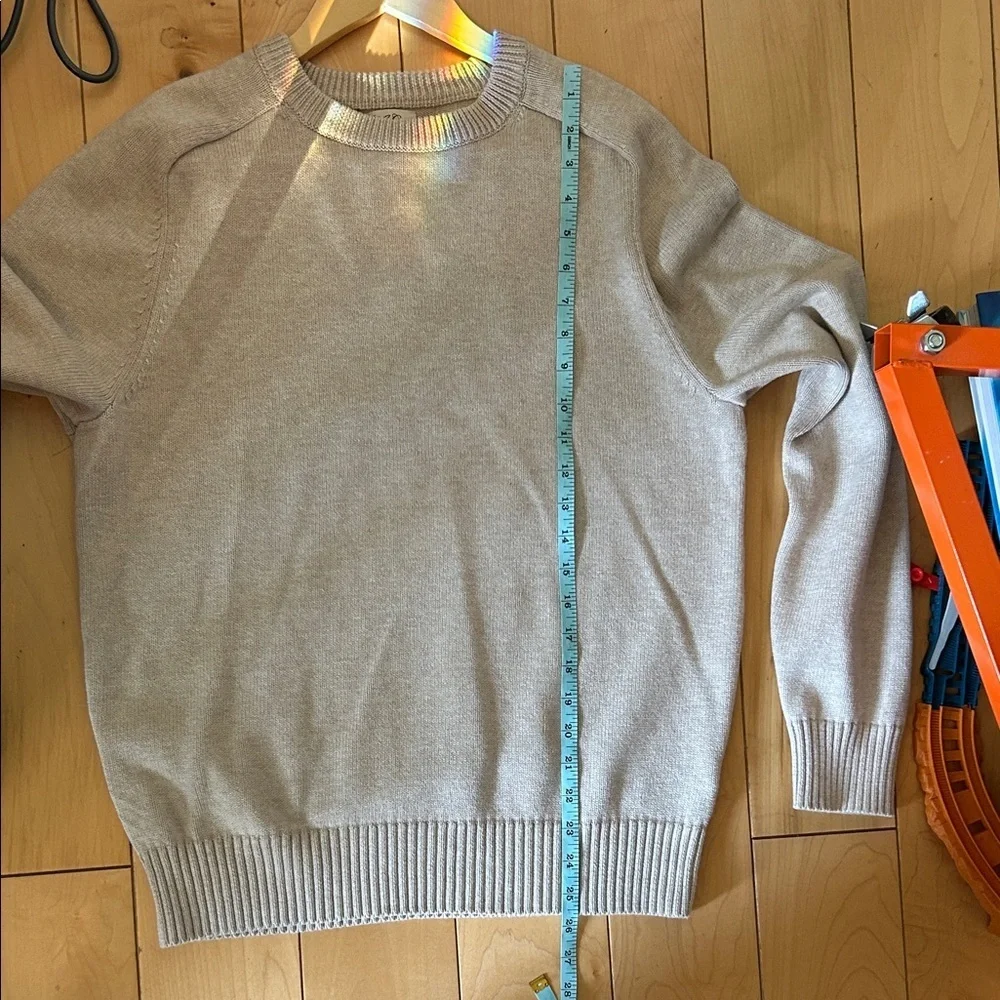 J. Crew Men's Heritage Cotton Crewneck Tan Sweater Size M